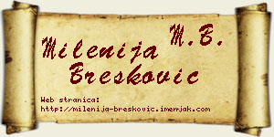 Milenija Brešković vizit kartica